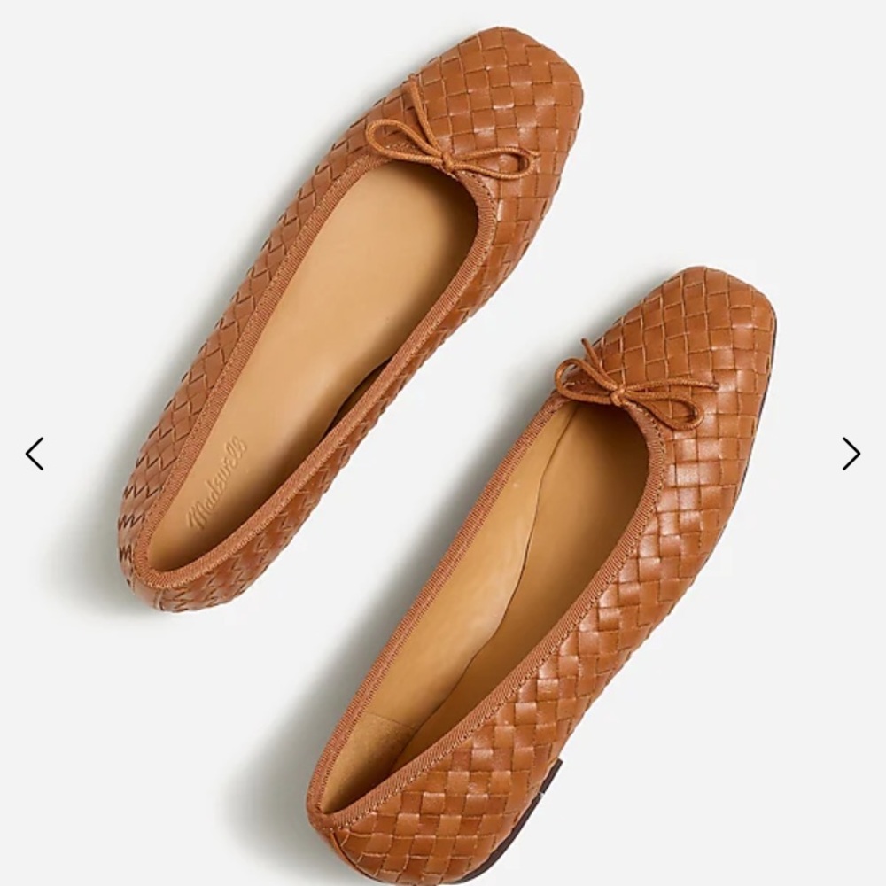 Madewell Woven Leather Flats in Brown